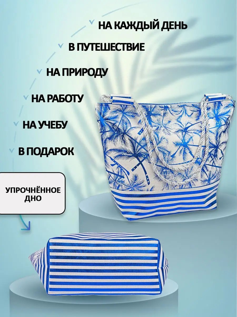 Сумка шоппер Небосой экокожа синий купить,NaN