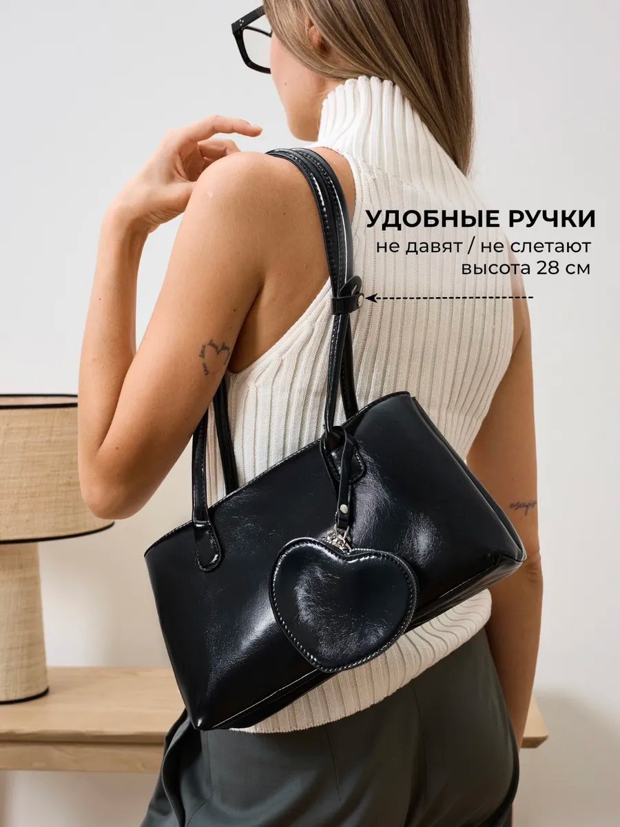 Сумка багет Ceice экокожа черный купить,NaN