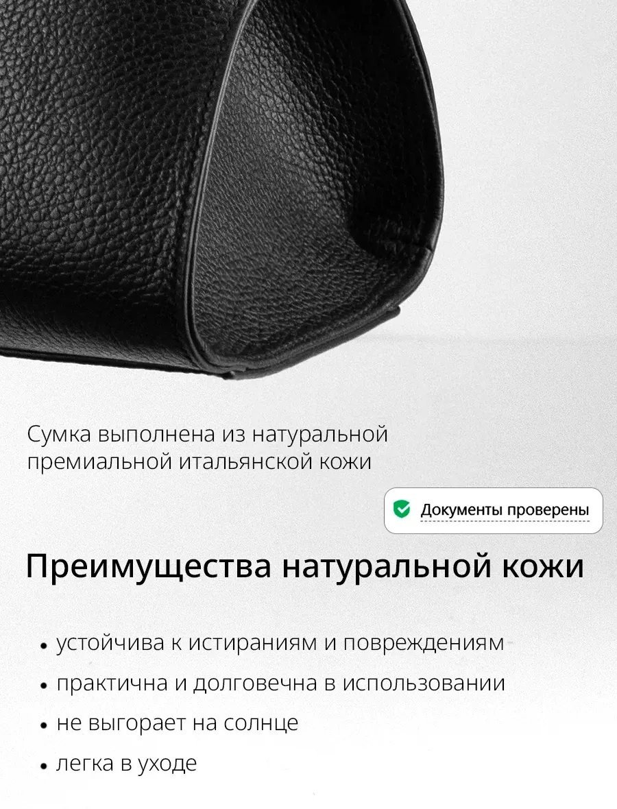 Мини-сумка Barsalini Land натуральная кожа черный купить,NaN