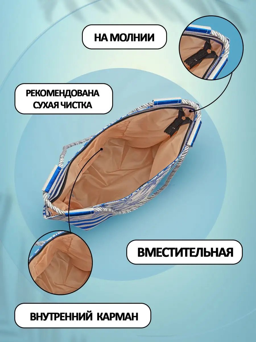 Сумка шоппер Небосой экокожа синий купить,NaN