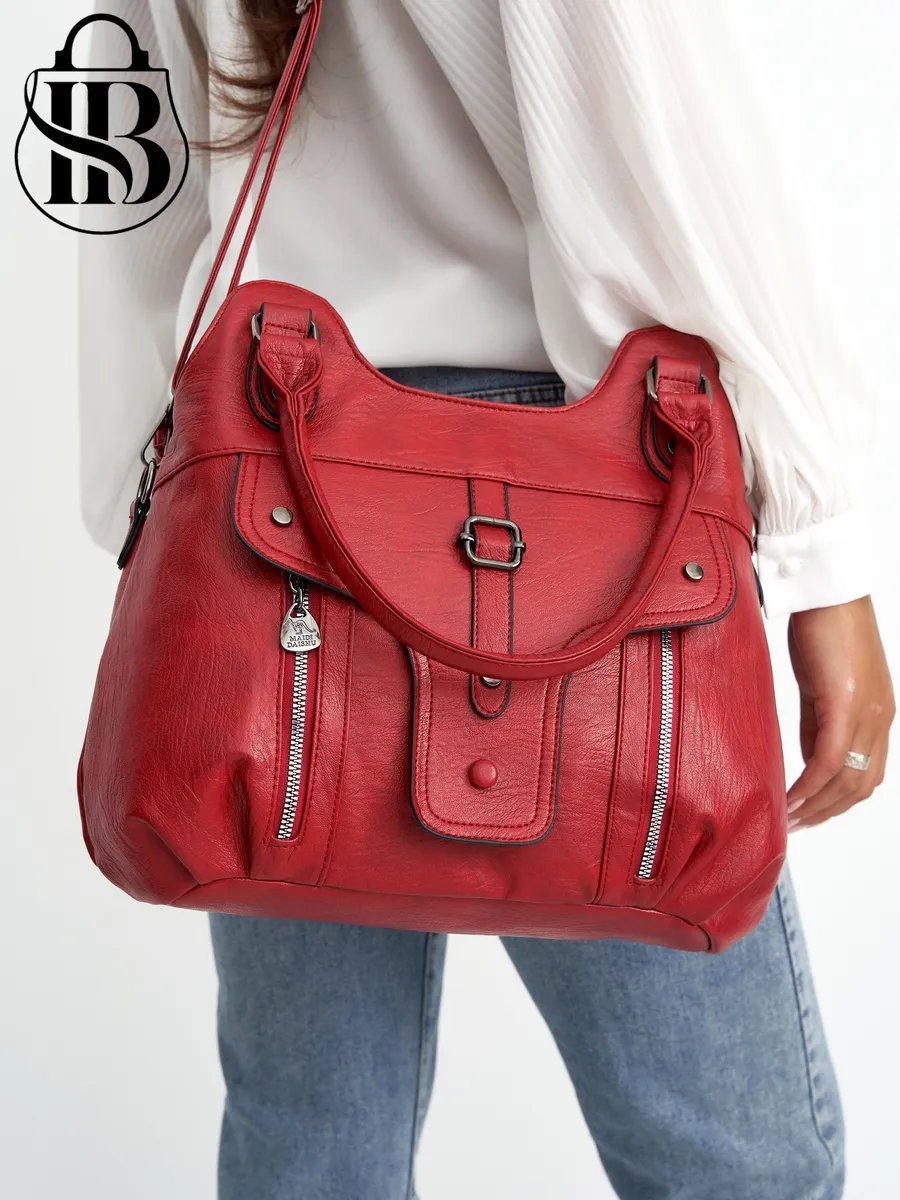 Сумка шоппер ICONIC BAGS искусственная кожа красный купить,NaN