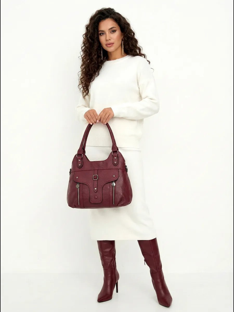 Сумка шоппер ICONIC BAGS искусственная кожа фиолетовый купить,NaN