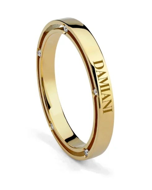 Кольцо обручальное Damiani D.Side 20038229 желтое золото 21.5р 6.5гр купить,NaN