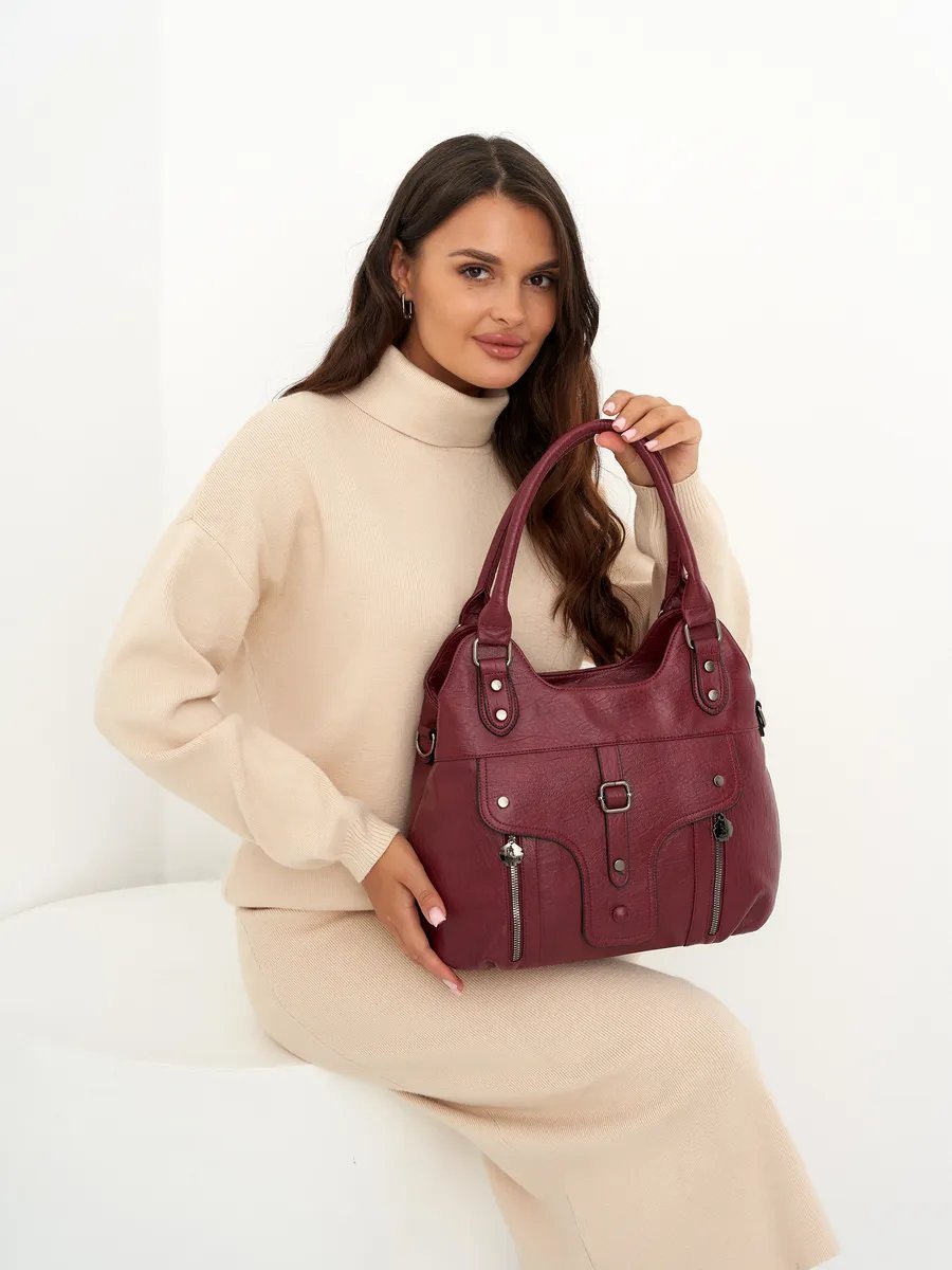 Сумка шоппер ICONIC BAGS искусственная кожа фиолетовый купить,NaN