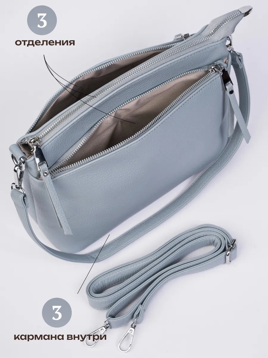 Сумка кросс-боди I Moda экокожа голубой купить,NaN