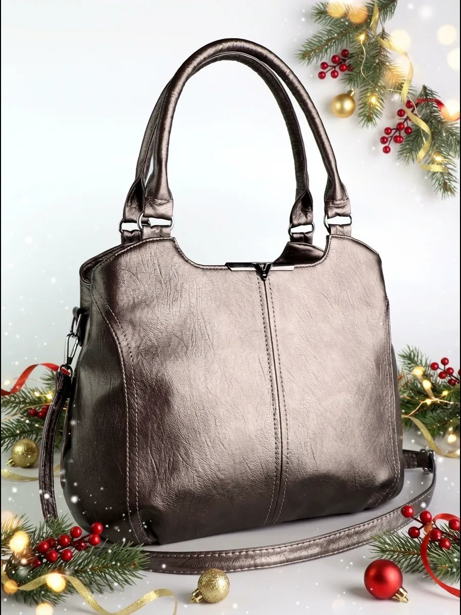 Сумка шоппер ICONIC BAGS искусственная кожа коричневый купить,NaN