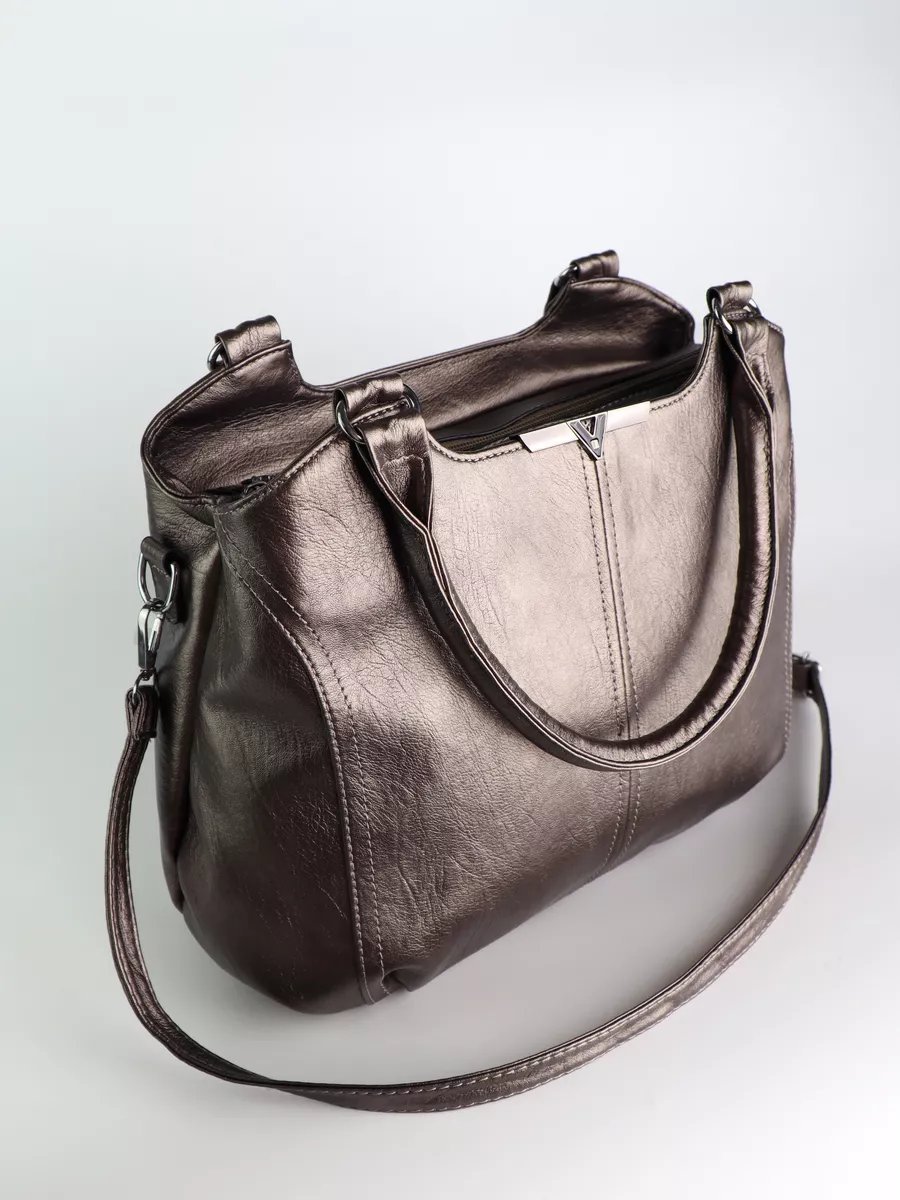 Сумка шоппер ICONIC BAGS искусственная кожа коричневый купить,NaN