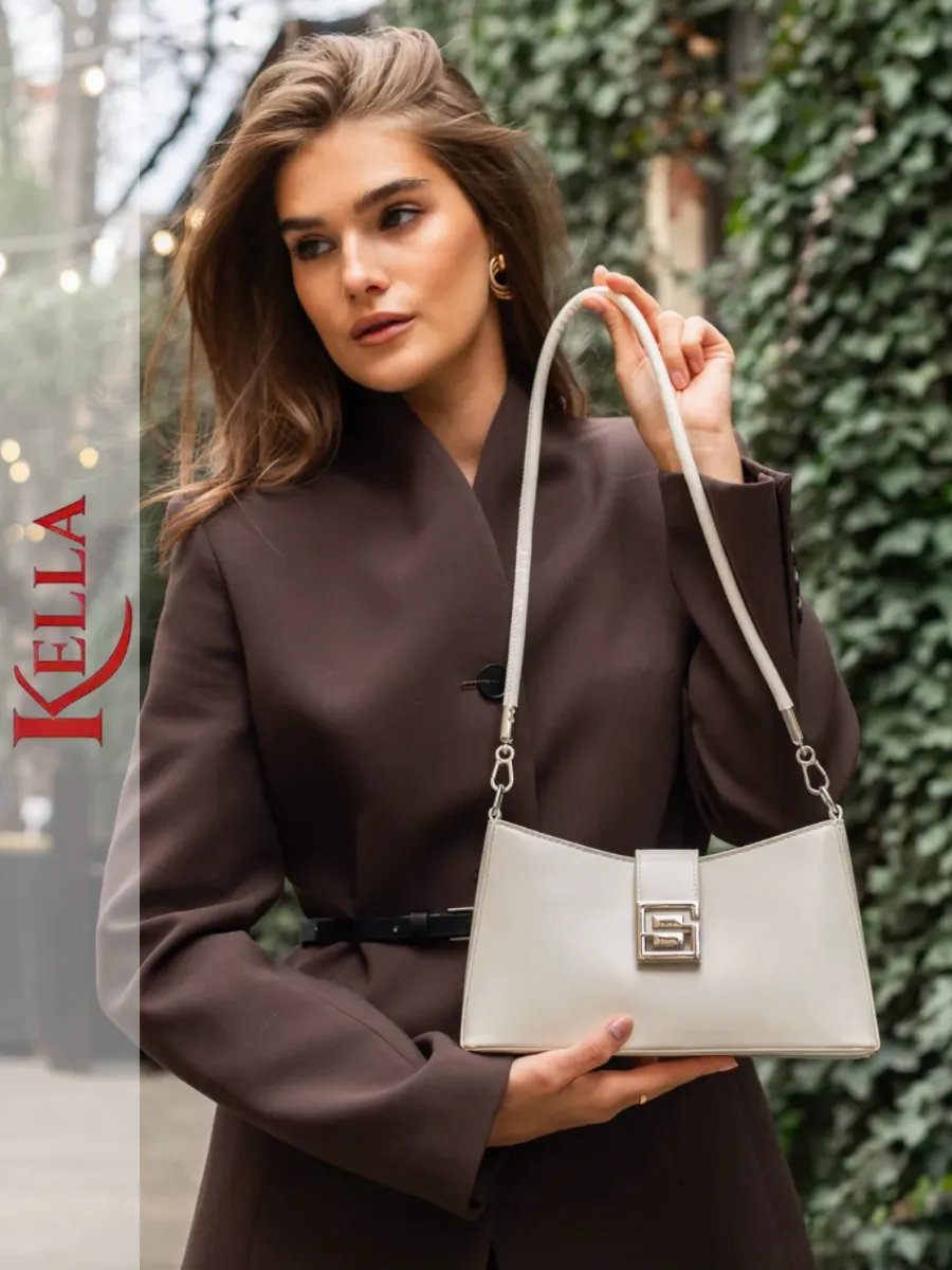 Сумка багет Kella экокожа белый купить,NaN