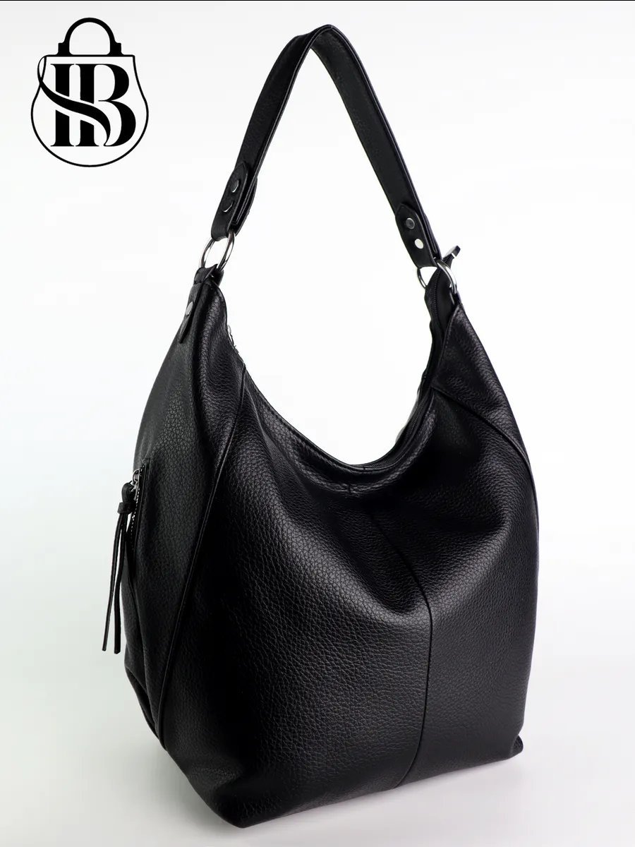 Сумка шоппер ICONIC BAGS искусственная кожа черный купить,NaN