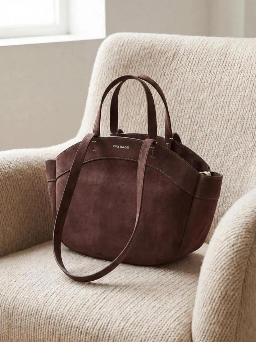 Сумка шоппер PIXI BAGS текстиль коричневый купить,NaN