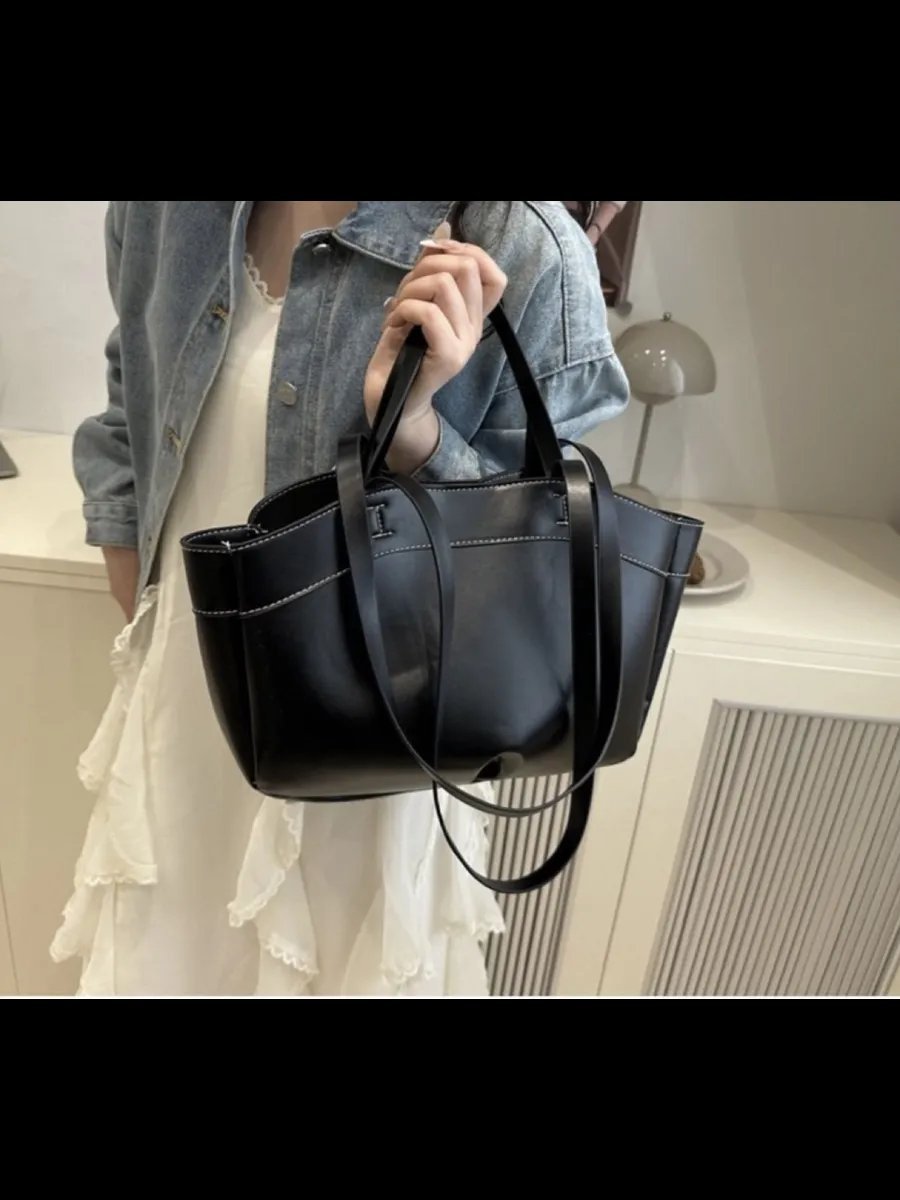 Сумка шоппер AiBotashop экокожа черный купить,NaN