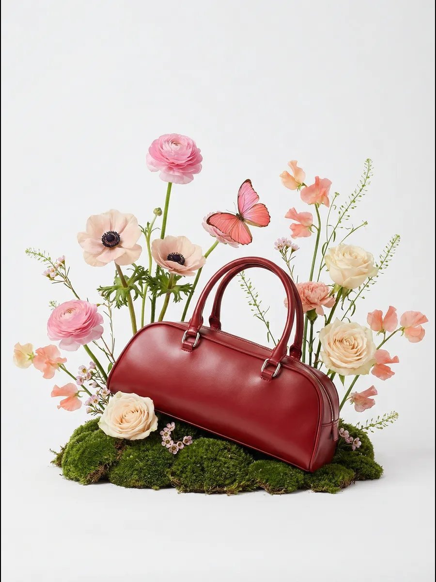 Сумка багет Bloom of Life экокожа красный купить,NaN