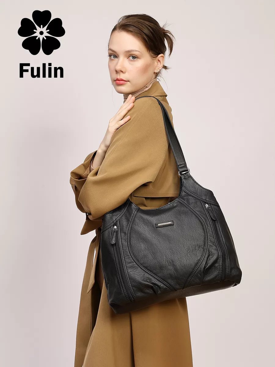 Сумка шоппер FULIN экокожа черный купить,NaN