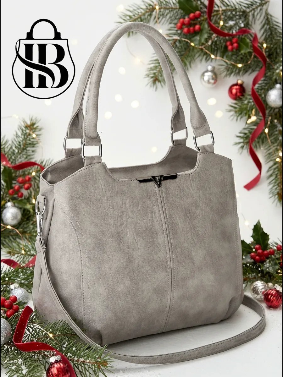 Сумка шоппер ICONIC BAGS искусственная кожа серый купить,NaN