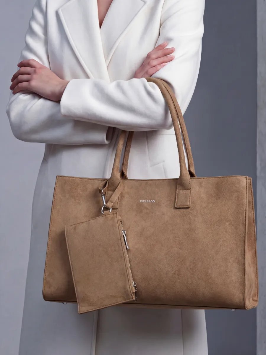 Сумка шоппер PIXI BAGS экокожа коричневый купить,NaN