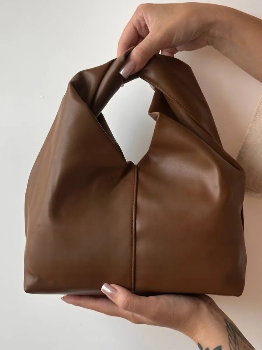 Сумка багет HYPEBAZAAR экокожа коричневый купить,NaN