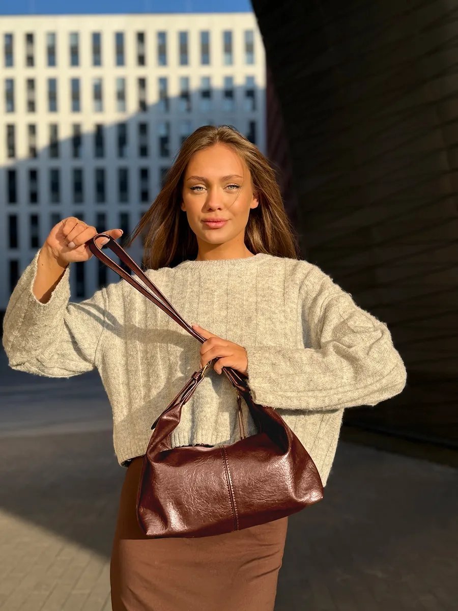 Сумка багет Trend Avenue экокожа коричневый купить,NaN