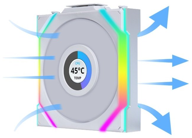 LIAN LI Uni Fan SL Wireless LCD 120 ARGB 12SLLCD1W3W - ForteMarket LIAN LI Uni Fan SL Wireless LCD 120 ARGB 12SLLCD1W3W купить,0
