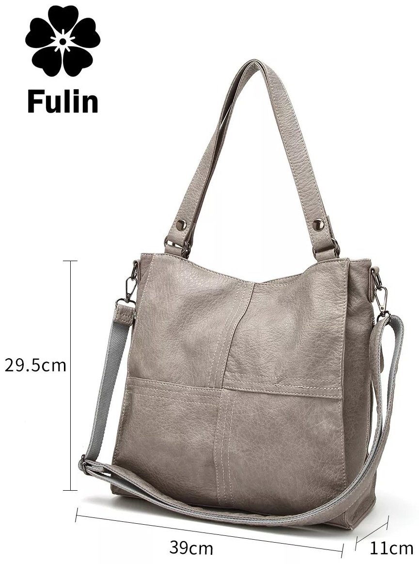 Сумка багет FULIN экокожа серый купить,NaN