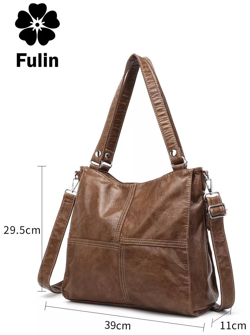 Сумка багет FULIN экокожа коричневый купить,36813