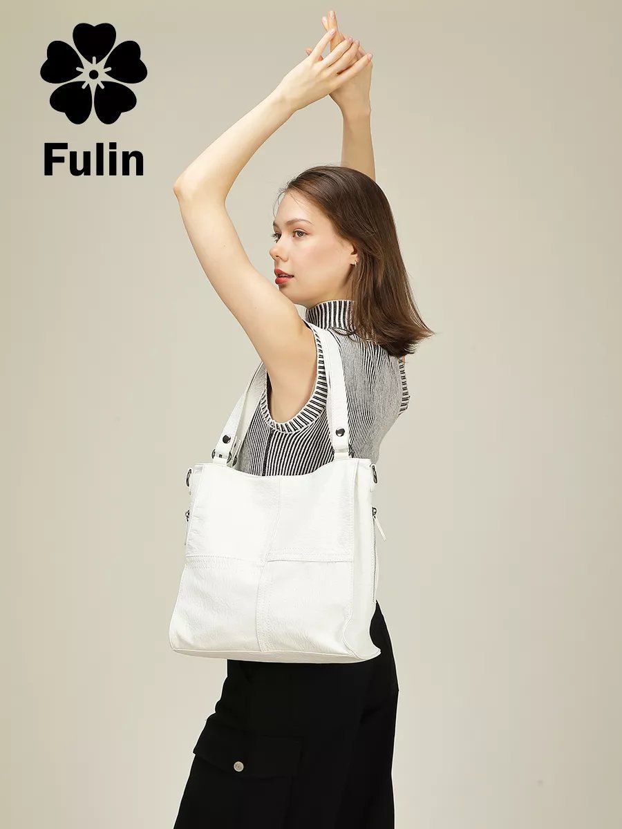 Сумка багет FULIN экокожа белый купить,NaN