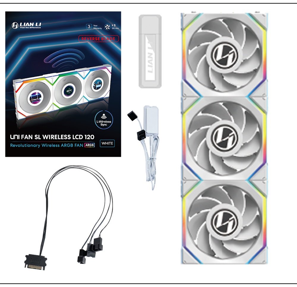 Вентилятор LIAN LI Uni Fan SL Wireless LCD 120 ARGB Reverse Blade 12RSLLCD1W3W