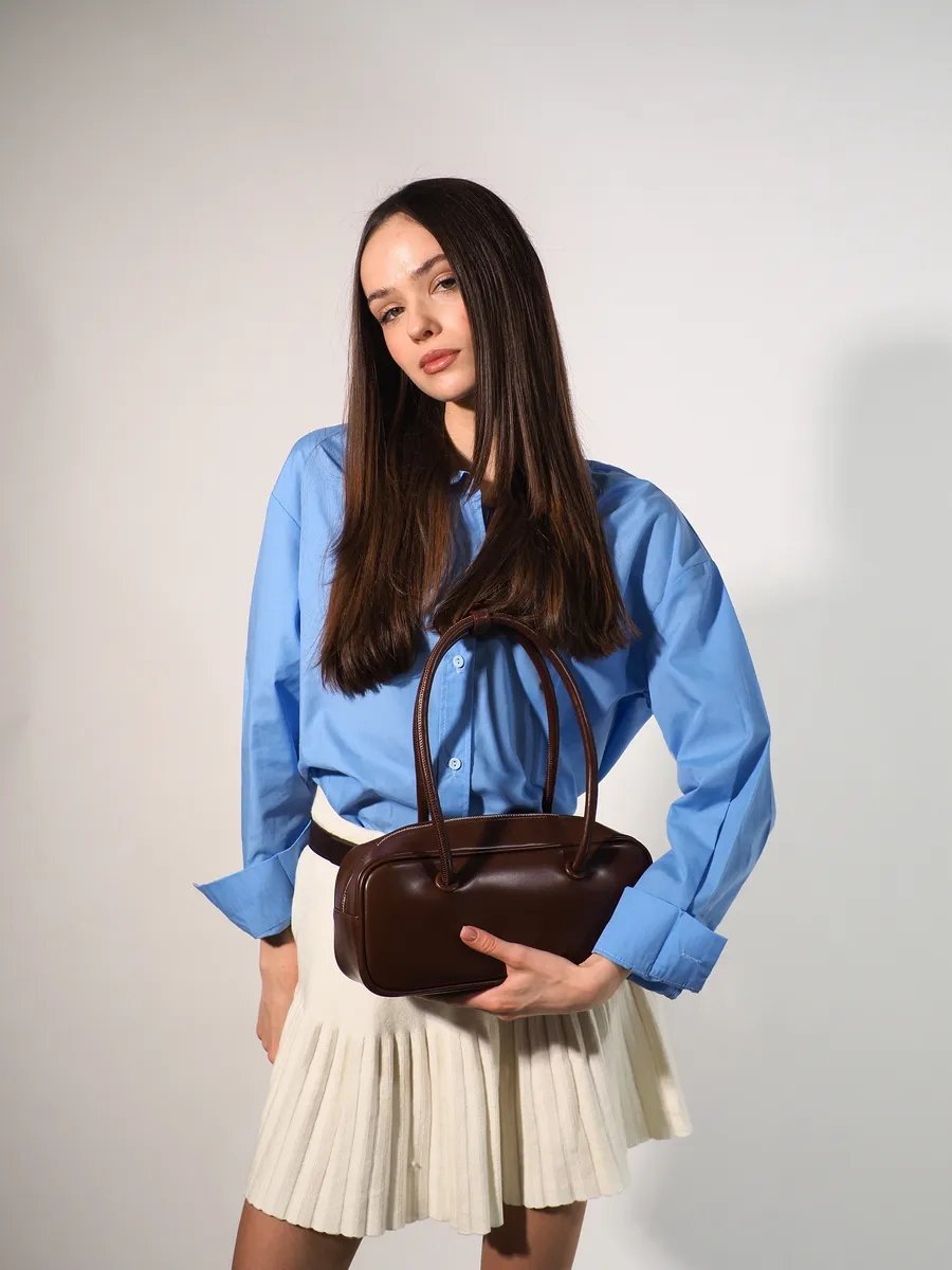 Сумка багет MY FASHION STYLE экокожа коричневый купить,NaN