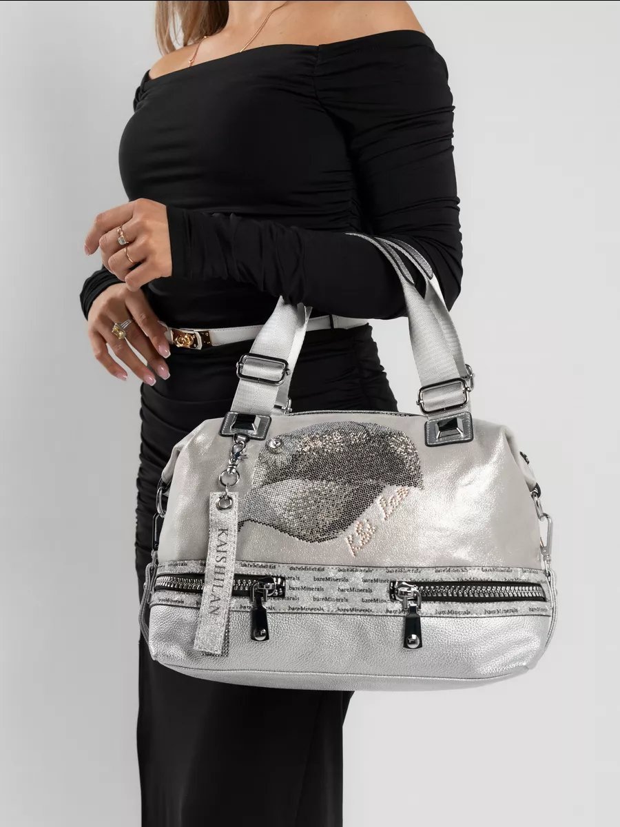 Мини-сумка A&U BAGS искусственная кожа серый купить,NaN