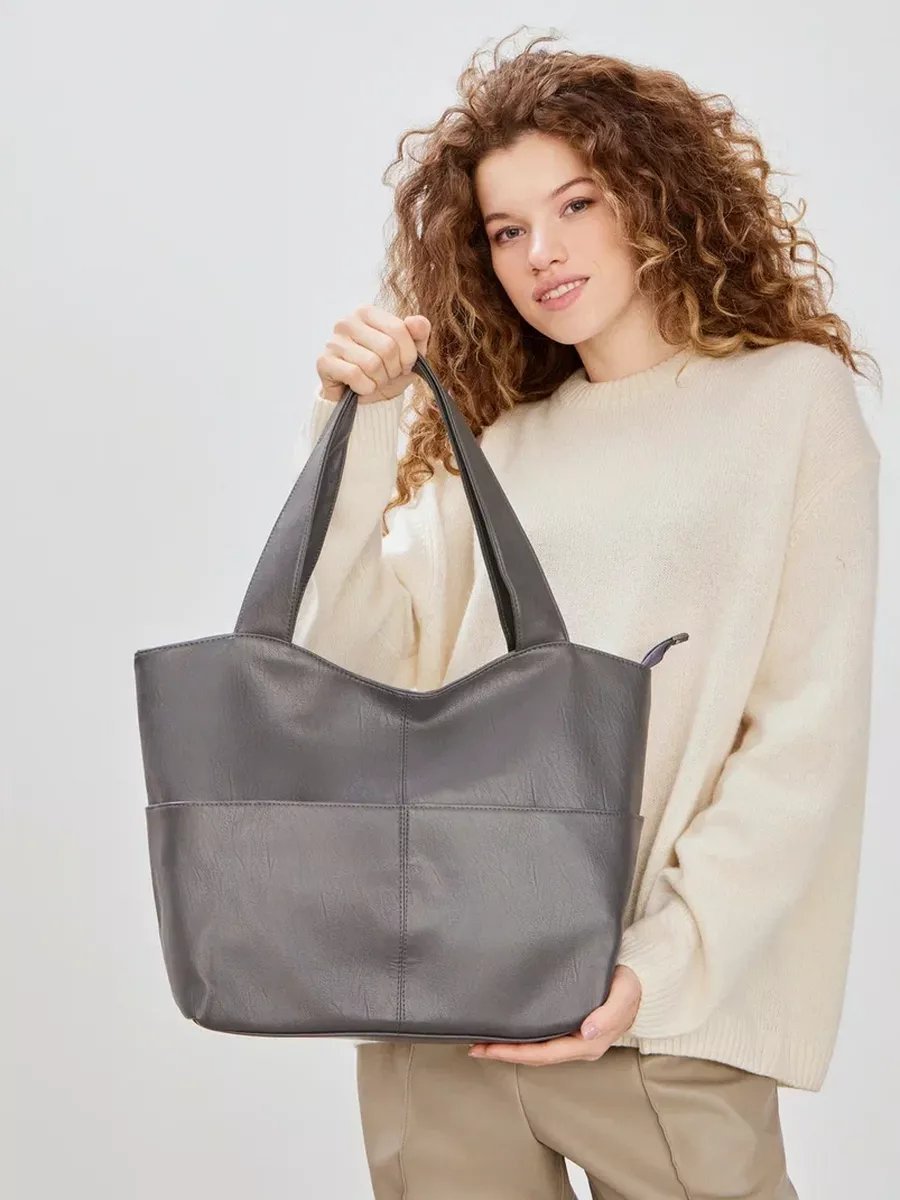 Сумка шоппер ForMe Style экокожа серый