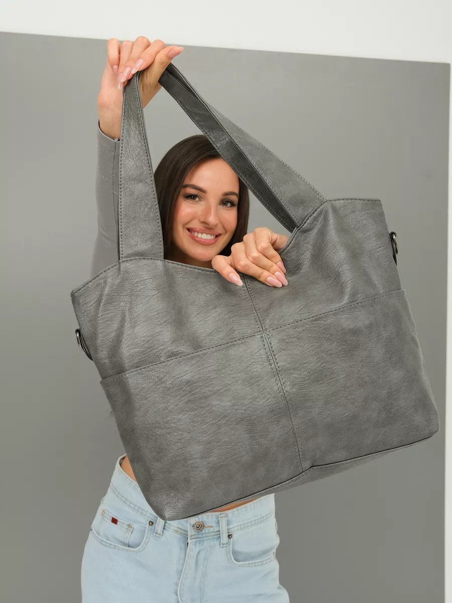 Сумка шоппер ForMe Style экокожа серый