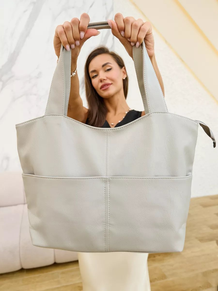 Сумка шоппер ForMe Style экокожа серый