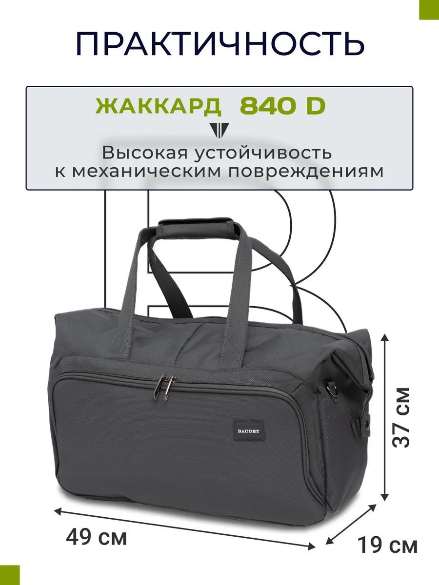 Мини-сумка BAUDET жаккард серый