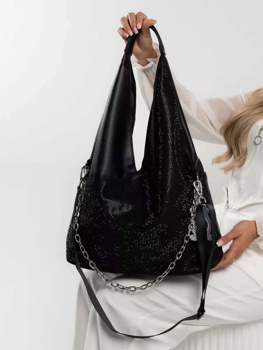 Сумка шоппер saaba bags экокожа черный купить,NaN
