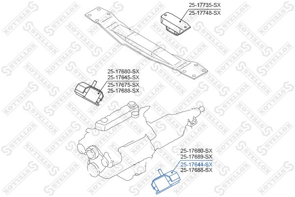 Stellox подушка двигателя 2517644SX купить,11360