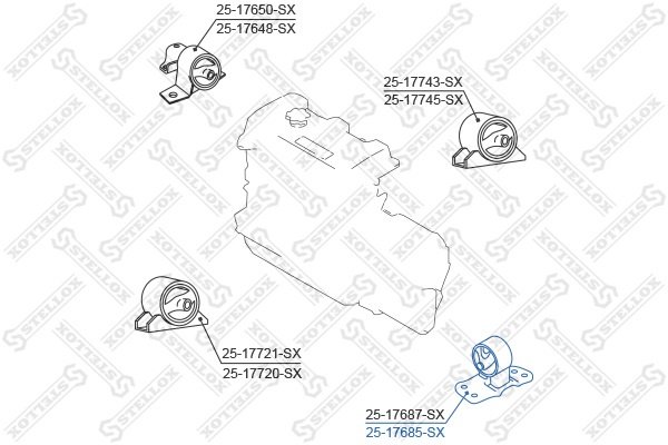 Stellox подушка двигателя 2517685SX купить,11350