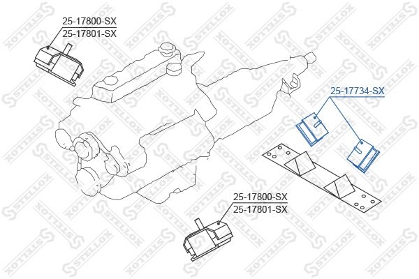 Stellox подушка двигателя 2517734SX купить,8771