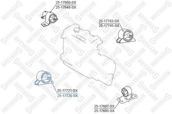 Stellox подушка двигателя 2517720SX купить,7220