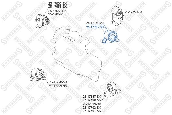 Stellox подушка двигателя 2517747SX купить,9601