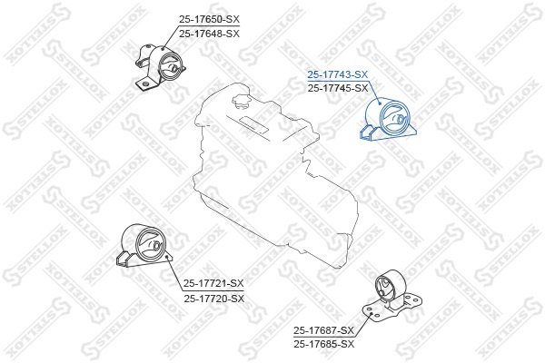 Stellox подушка двигателя 2517743SX купить,6489