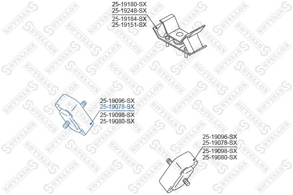 Stellox подушка двигателя 2519078SX купить,9849