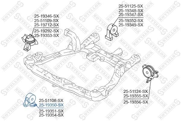 Stellox подушка двигателя 2519350SX купить,10960
