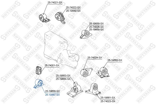 Stellox подушка двигателя 2519667SX купить,10920