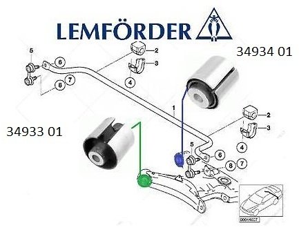 Lemforder сайлентблок рычага подвески 3493401 купить,8509