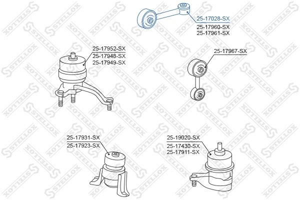 Stellox подушка двигателя 2517028SX купить,9319