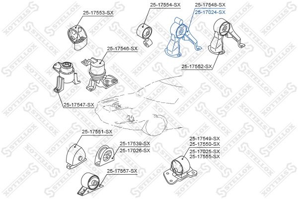 Stellox подушка двигателя 2517024SX купить,11400