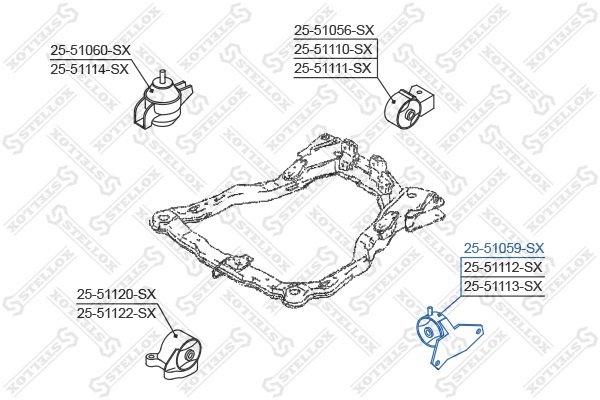 Stellox подушка двигателя 2551059SX купить,18600