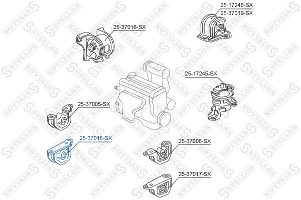 Stellox подушка двигателя 2537018SX купить,7941