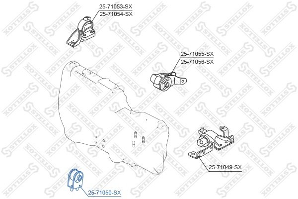 Stellox подушка двигателя 2571050SX купить,6204