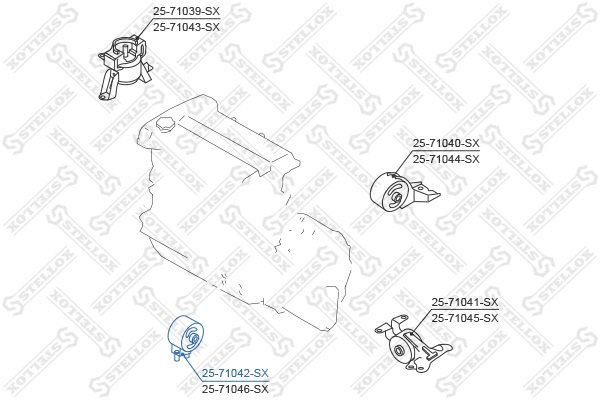 Stellox подушка двигателя 2571042SX купить,6430