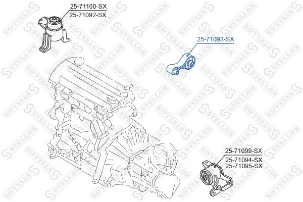 Stellox подушка двигателя 2571093SX купить,9549